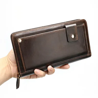 Genuine Leather Retro Clutch Bag